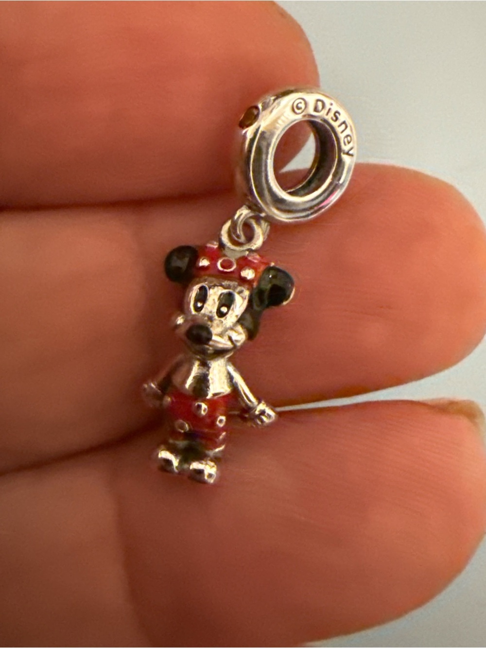 Pandora Red and Black Minnie Mouse Enamel Dangle Charm